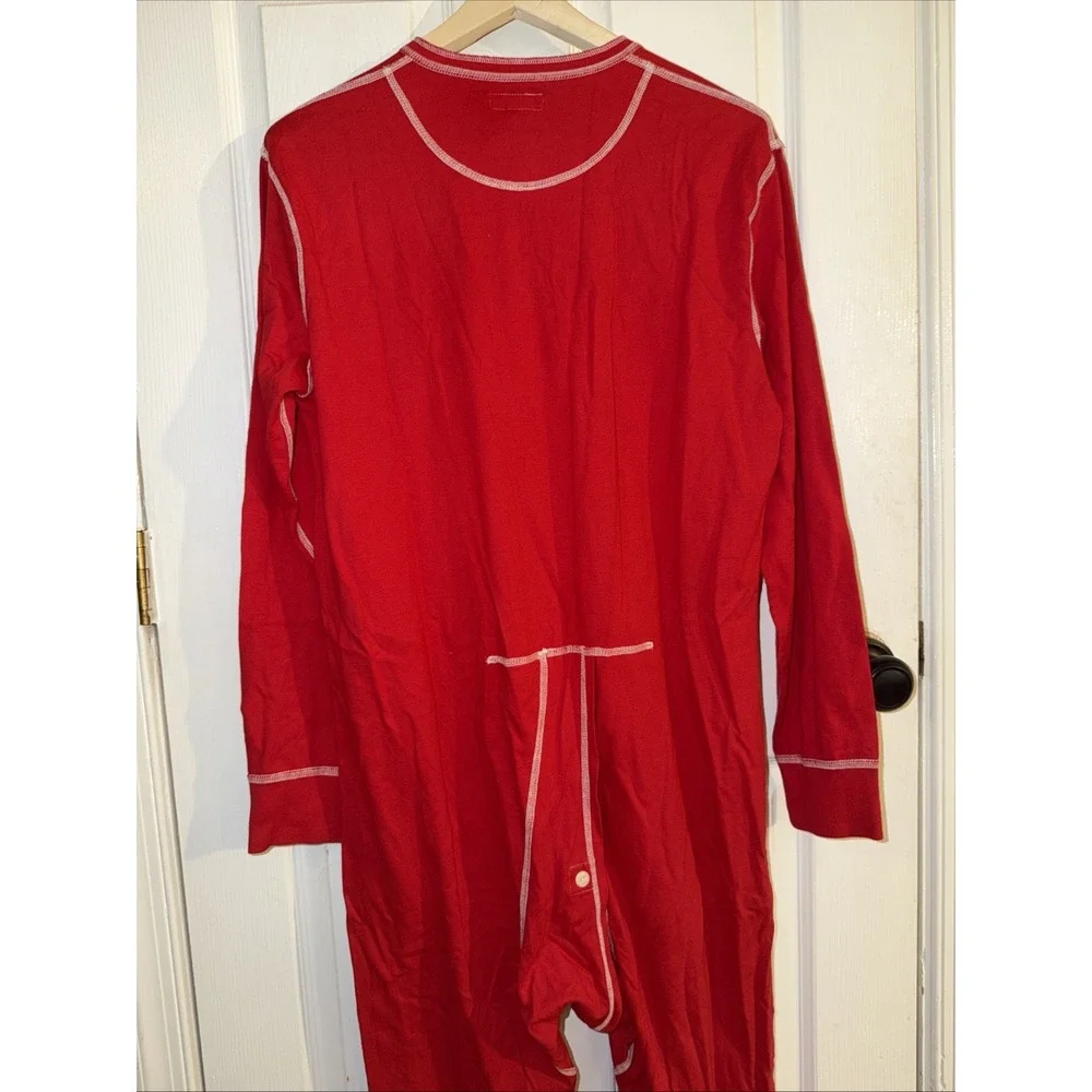 NEW J.Crew Men's Knit Goods Red Thermals Long Sleeve Size M 90's Holiday Flap